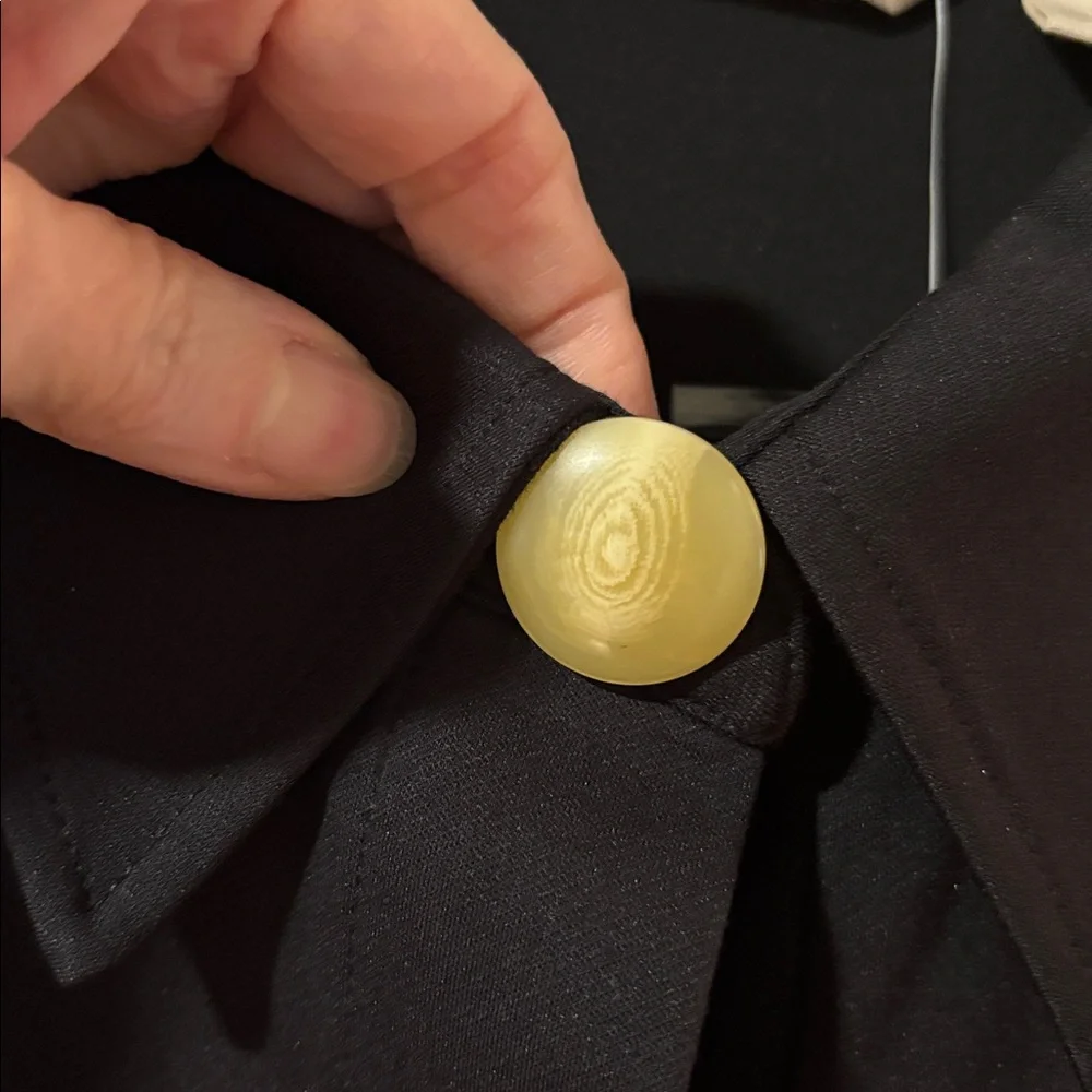 Soft Surroundings Black Mattea Faux Leather Cuff Tunic Shirt - Picture 12 of 12